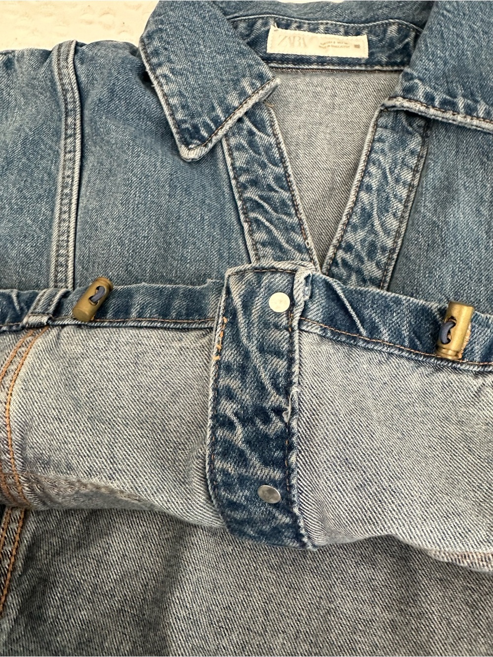 Zara Cropped Denim Shirt - Picture 10 of 11